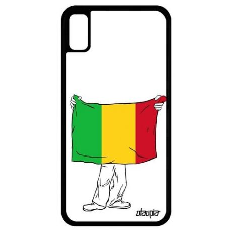 Противоударный чехол для // iPhone XR // "Флаг Бразилии с руками" Стиль Путешествие, Utaupia, белый