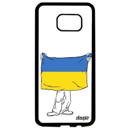 Защитный чехол на смартфон // Galaxy S7 Edge // "Флаг Греции с руками" Страна Путешествие, Utaupia, белый
