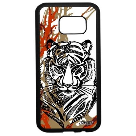Защитный чехол для // Samsung Galaxy S7 // "Тигр" Tiger Хищник, Utaupia, розовый
