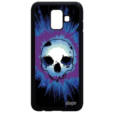 Защитный чехол на // Galaxy A6 2018 // "Череп" Скелет Мертвец, Utaupia, фиолетовый