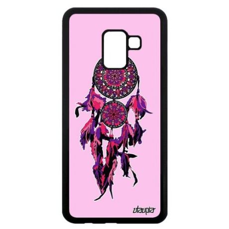 Модный чехол для смартфона // Samsung Galaxy A8 2018 // "Ловец снов" Символ Стиль, Utaupia, розовый
