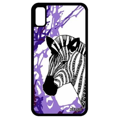 Простой чехол на смартфон // iPhone XR // "Зебра" Horse Zebra, Utaupia, цветной
