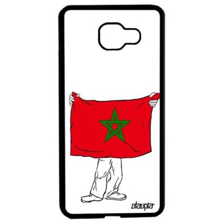Необычный чехол для мобильного // Galaxy A5 2016 // "Флаг Монако с руками" Страна Путешествие, Utaupia, белый