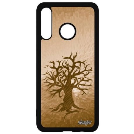 Красивый чехол для телефона // Huawei P30 Lite // "Дерево жизни" Природа Символ, Utaupia, серый