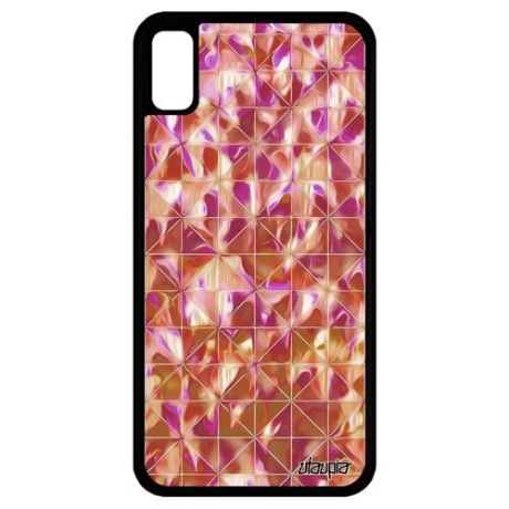 Чехол для мобильного // Apple iPhone XR // "Плиточный мотив" Геометрический Орнамент, Utaupia, розовый