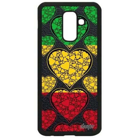 Противоударный чехол для телефона // Galaxy A6 Plus 2018 // "Флаг Камеруна с сердцем" Патриот Стиль, Utaupia, цветной