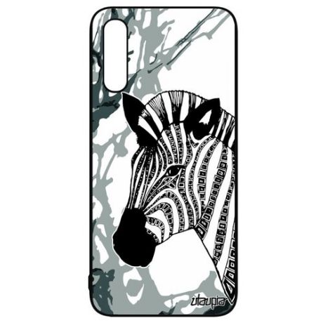Противоударный чехол на смартфон // Samsung Galaxy A50 // "Зебра" Африка Horse, Utaupia, серый