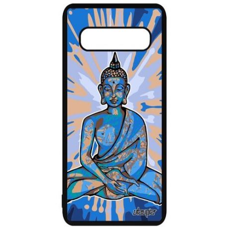Противоударный чехол на телефон // Samsung Galaxy S10 // "Будда" Азия Индия, Utaupia, голубой