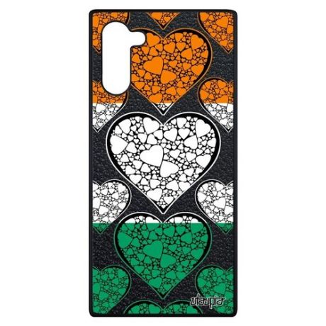 Дизайнерский чехол для телефона // Galaxy Note 10 // "Флаг Гвинеи Бисау с сердцем" Страна Любовь, Utaupia, цветной