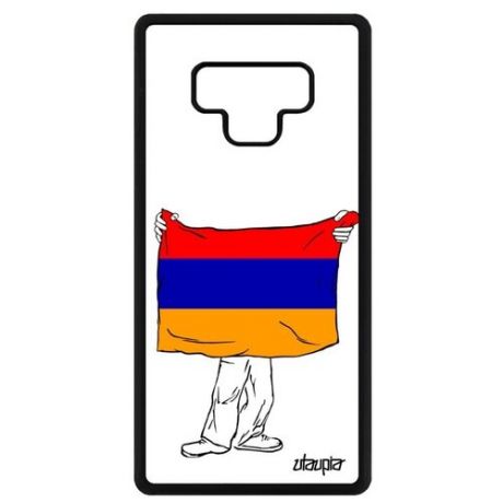 Защитный чехол на смартфон // Samsung Galaxy Note 9 // "Флаг Австрии с руками" Страна Стиль, Utaupia, белый
