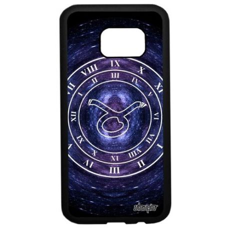 Качественный чехол на // Galaxy S7 // "Зодиак Весы" Галактика Каллиграфия, Utaupia, синий