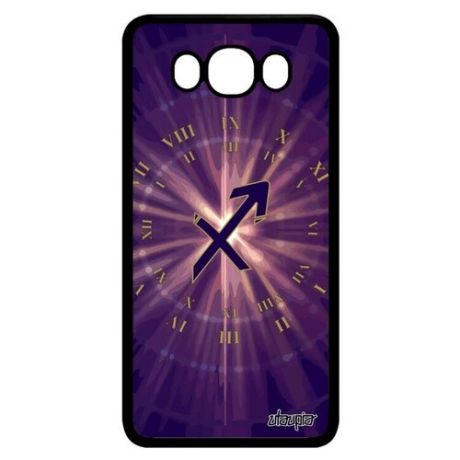 Дизайнерский чехол на смартфон // Galaxy J7 2016 // "Гороскоп Лев" Zodiac Дизайн, Utaupia, фиолетовый