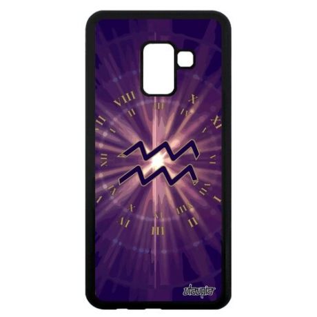 Защитный чехол на смартфон // Samsung Galaxy A8 2018 // "Гороскоп Весы" Стиль Зодиак, Utaupia, фиолетовый