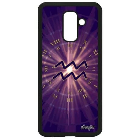 Противоударный чехол для смартфона // Galaxy A6 Plus 2018 // "Гороскоп Телец" Zodiac Зодиак, Utaupia, фиолетовый