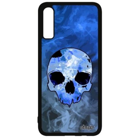 Противоударный чехол на смартфон // Galaxy A70 // "Череп" Хэллоуин Скелет, Utaupia, фиолетовый