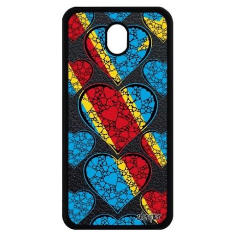 Красивый чехол для телефона // Samsung Galaxy J7 2017 // "Флаг Румынии с сердцем" Стиль Страна, Utaupia, цветной