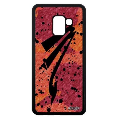 Защитный чехол на мобильный // Galaxy A8 2018 // "Знак зодиака Овен" Планета Зодиак, Utaupia, оранжевый