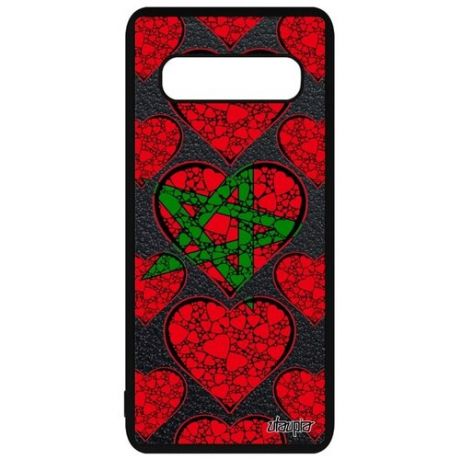 Противоударный чехол на смартфон // Galaxy S10 Plus // "Флаг Туниса с сердцем" Стиль Любовь, Utaupia, цветной