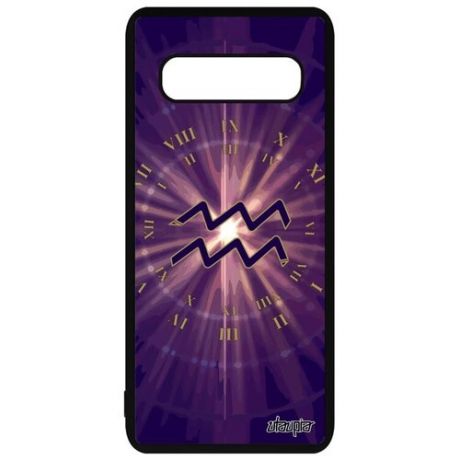 Противоударный чехол для смартфона // Galaxy S10 Plus // "Гороскоп Овен" Созвездие Стиль, Utaupia, фиолетовый
