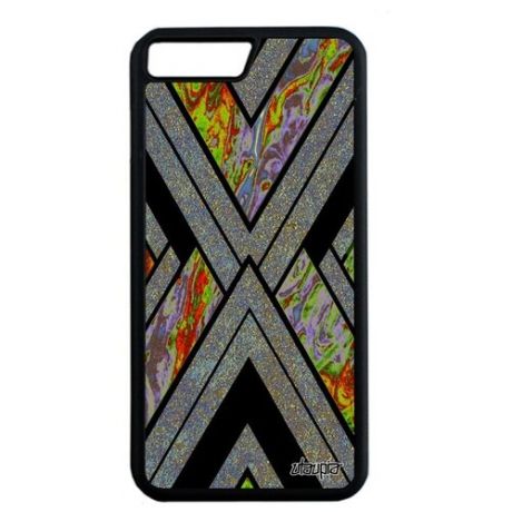 Необычный чехол для // iPhone 7 Plus // "Икс-орнамент" Треугольник Геометрический, Utaupia, фиолетовый