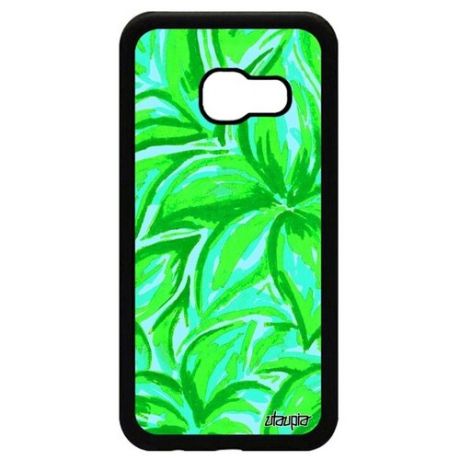 Противоударный чехол для мобильного // Galaxy A3 2017 // "Цветочный узор" Букет Лепестки, Utaupia, светло-зеленый