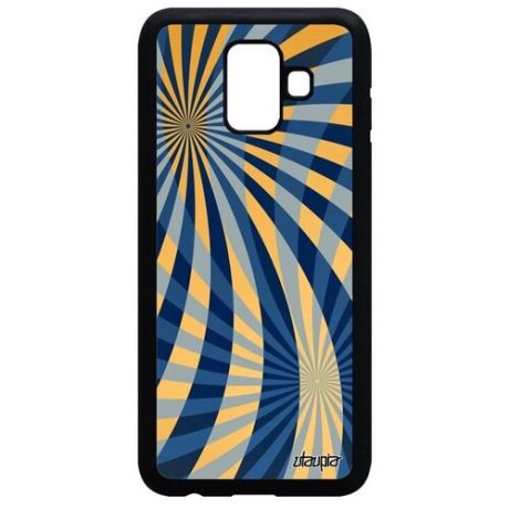 Защитный чехол для смартфона // Galaxy A6 2018 // "Спирали" Солнце Вращение, Utaupia, бирюзовый