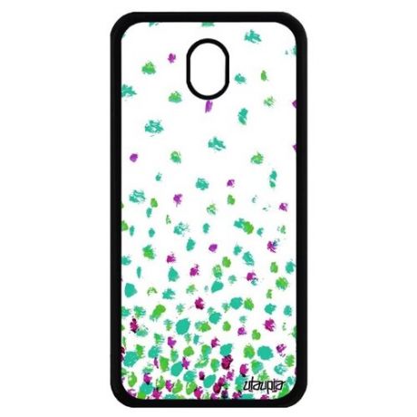 Противоударный чехол для смартфона // Galaxy J7 2017 // "Снег" Лепестки Рисунок, Utaupia, белый