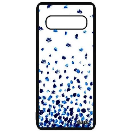 Красивый чехол на телефон // Samsung Galaxy S10 // "Снег" Дизайн Фон, Utaupia, черный