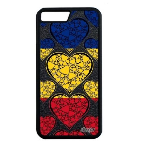 Защитный чехол на мобильный // Apple iPhone 8 Plus // "Флаг Китая с сердцем" Дизайн Любовь, Utaupia, цветной