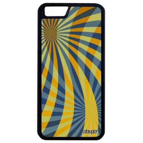 Необычный чехол для смартфона // iPhone 6 Plus // "Спирали" Геометрия Солнце, Utaupia, фиолетовый