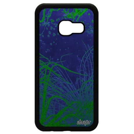 Противоударный чехол на // Samsung Galaxy A3 2017 // "Травы" Дизайн Хидзики, Utaupia, фуксия