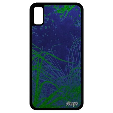 Качественный чехол для смартфона // Apple iPhone XR // "Травы" Море Стиль, Utaupia, синий