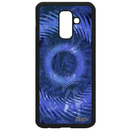 Дизайнерский чехол для мобильного // Samsung Galaxy A6 Plus 2018 // "Мандала спираль" Антистресс Иллюзия, Utaupia, синий