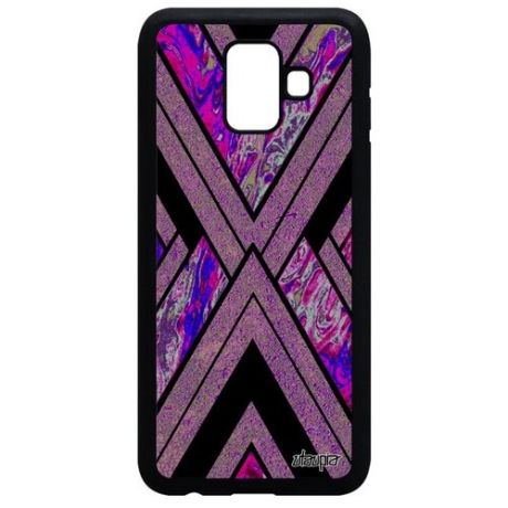 Стильный чехол на смартфон // Galaxy A6 2018 // "Икс-орнамент" Иллюзия Треугольник, Utaupia, серый