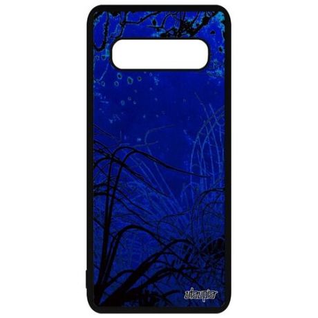 Модный чехол на смартфон // Samsung Galaxy S10 // "Травы" Дизайн Океан, Utaupia, фуксия