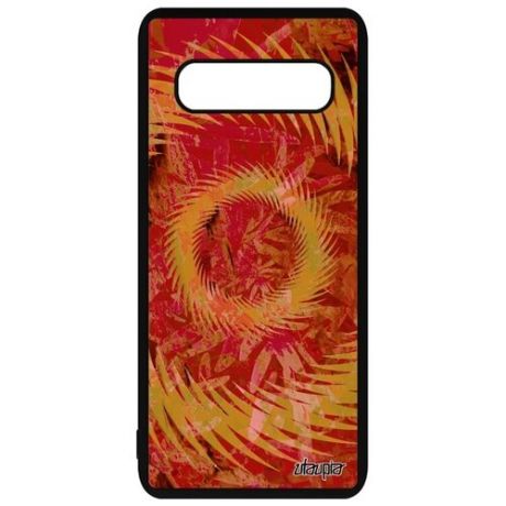 Необычный чехол на смартфон // Samsung Galaxy S10 Plus // "Мандала спираль" Антистресс Символ, Utaupia, красный