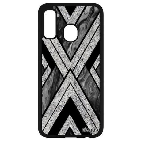 Защитный чехол для смартфона // Galaxy A40 // "Икс-орнамент" Рисунок Треугольник, Utaupia, серый