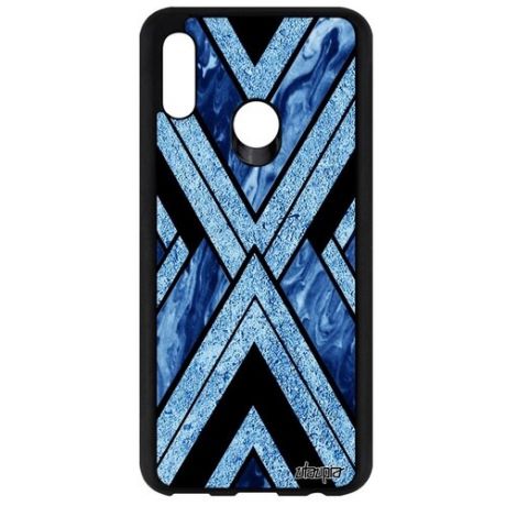 Противоударный чехол для телефона // Huawei P Smart 2019 // "Икс-орнамент" Стиль Символ, Utaupia, синий