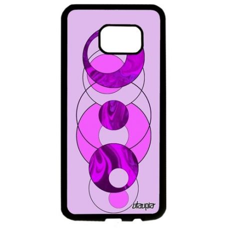 Противоударный чехол для мобильного // Samsung Galaxy S7 Edge // "Круги" Круг Геометрия, Utaupia, розовый