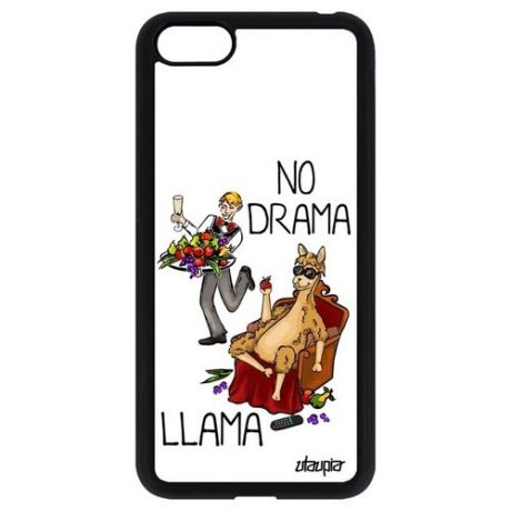 Противоударный чехол для смартфона // Huawei Y5 2018 // "No drama lama" Лама драма Комикс, Utaupia, светло-зеленый