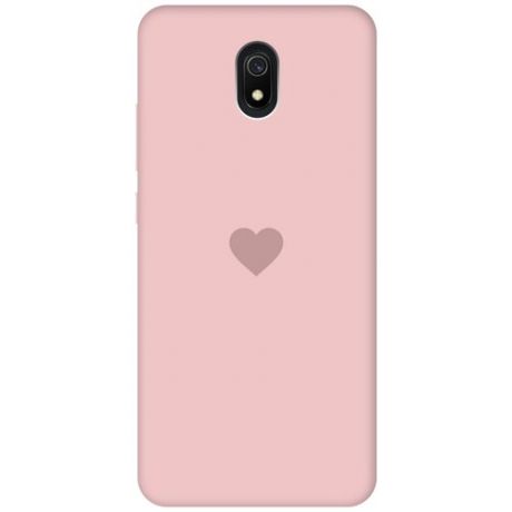 Силиконовая чехол-накладка Silky Touch для Xiaomi Redmi 8A с принтом "Heart" розовая
