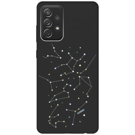Ультратонкая защитная накладка Soft Touch для Samsung Galaxy A72 с принтом "Constellations" черная