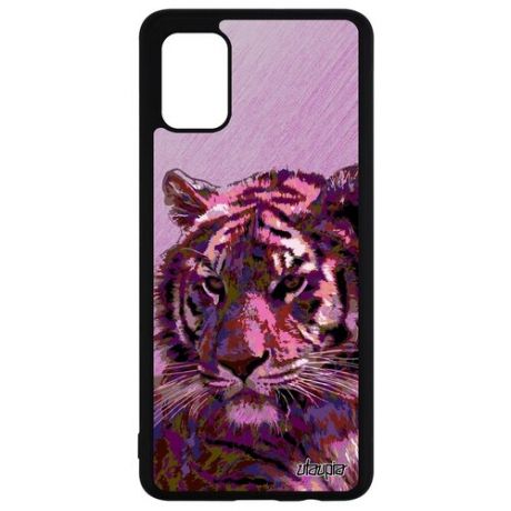 Яркий чехол для мобильного // Galaxy A51 // "Царь тигр" Хищник Тасманский, Utaupia, розовый