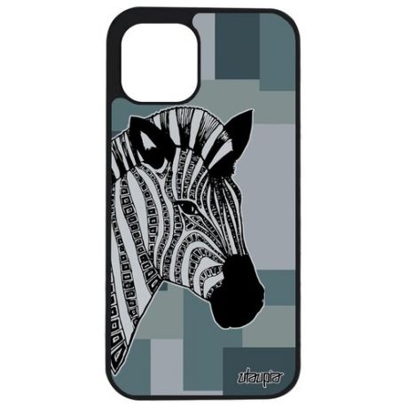 Ударопрочный чехол для смартфона // iPhone 12 Pro // "Зебра" Стиль Африка, Utaupia, серый