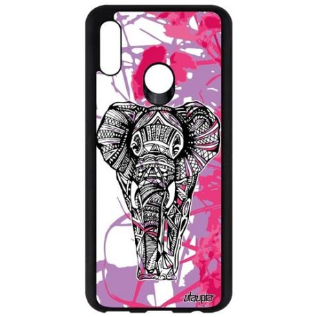 Красивый чехол для смартфона // Honor 10 Lite // "Слон" Азиатский Саванна, Utaupia, фиолетовый