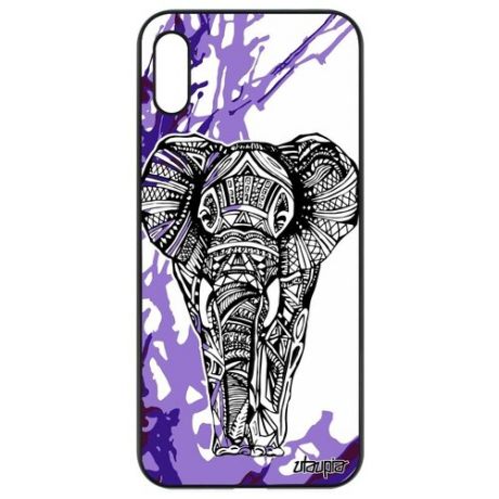 Противоударный чехол на смартфон // Honor 8A // "Слон" Саванна Африканский, Utaupia, серый