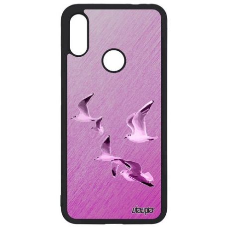 Противоударный чехол на смартфон // Xiaomi Redmi Note 7 // "Чайки" Альбатрос Птицы, Utaupia, розовый