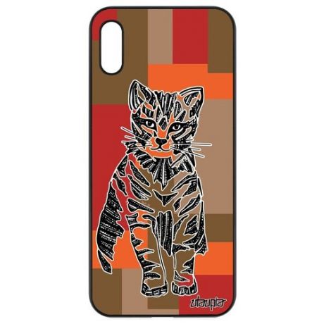 Противоударный чехол на смартфон // Honor 8A // "Кот" Тигристый Дизайн, Utaupia, серый