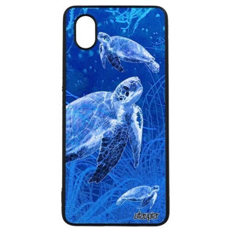 Защитный чехол на телефон // Samsung Galaxy A01 // "Черепаха" Панцирная Морская, Utaupia, голубой