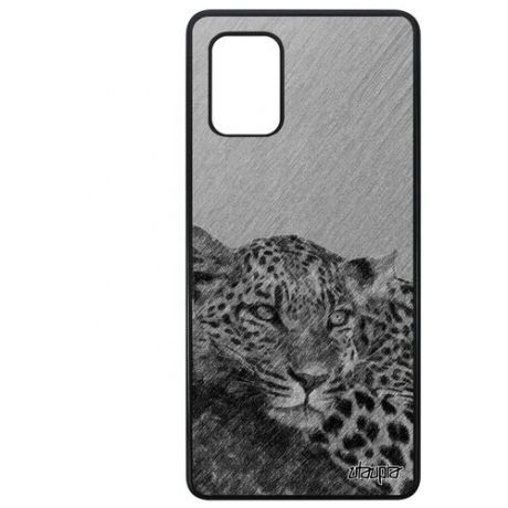 Защитный чехол для смартфона // Galaxy A71 // "Леопард" Стиль Барс, Utaupia, серый
